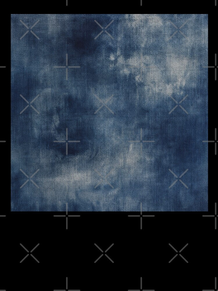 Washed Indigo Cotton Textile Abstract Pattern by frumixart