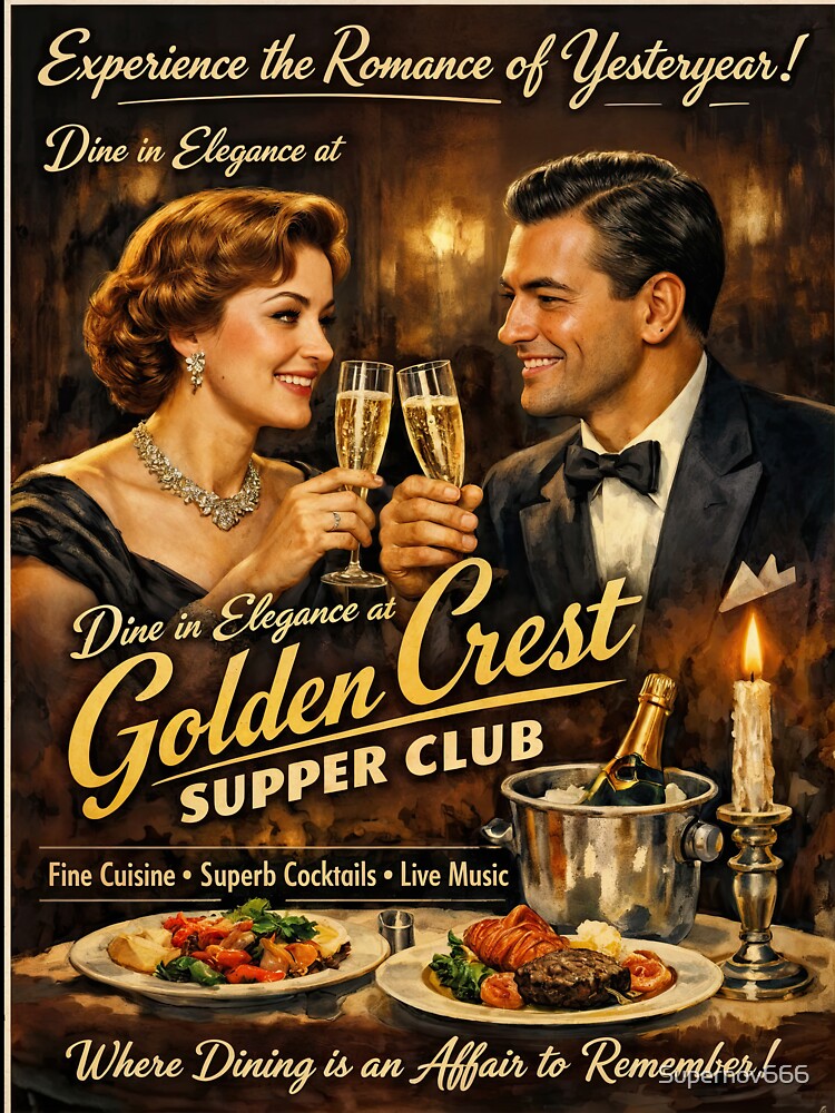Golden Crest Supper Club – Vintage Elegance by ForeverPrintsOK