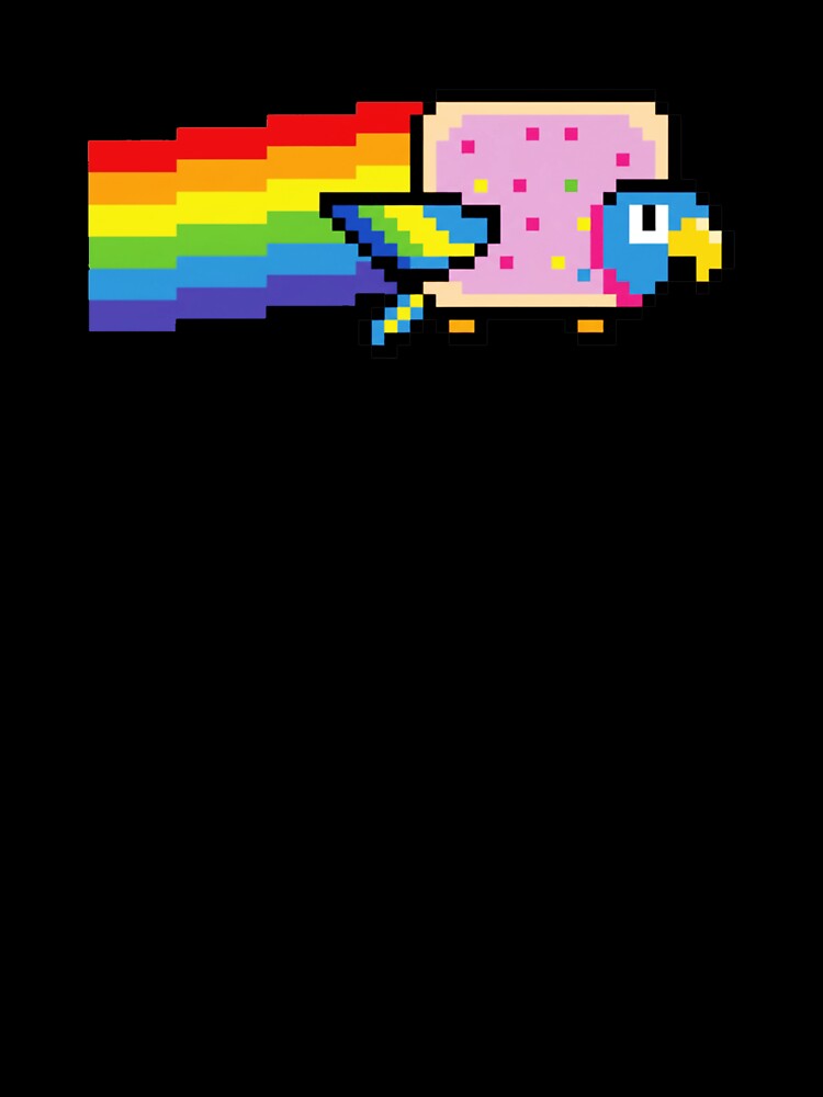 Pixel Rainbow Flying Bird Pixel Art Retro Style by JEFDodsonArt