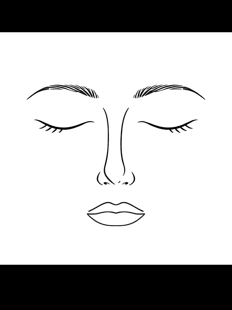 Minimal Abstract Face Line Art – Calm Expression Aesthetic Design by PunchlinePress