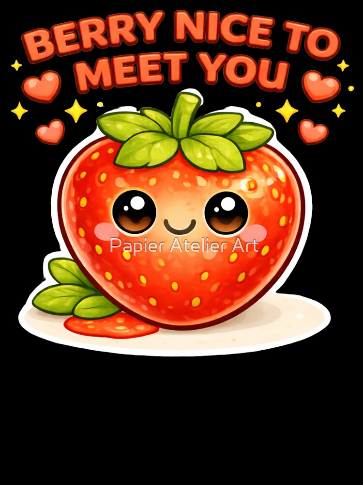 Berry Nice To Meet You Strawberry by Papier Atelier Art
