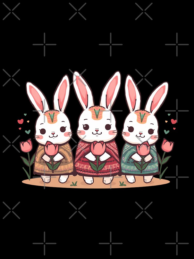 Rabbits with Tulips by PatronesKawai