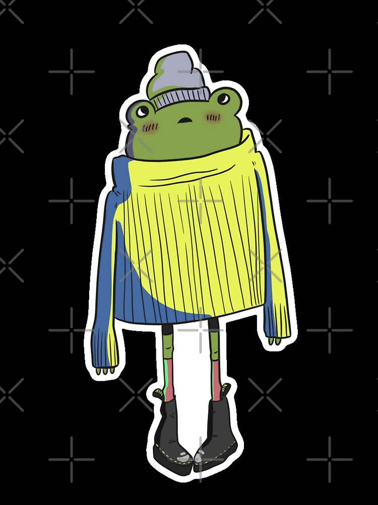Frog and a Big Sweater by justpeachyartkw