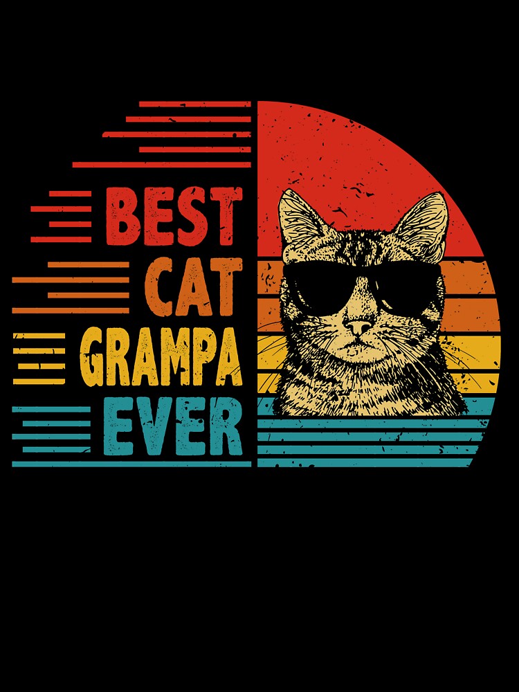 Vintage Retro Best Cat Grampa Ever Funny Cat Lover Father's Day Gift by EdwinaEmmanoiCo