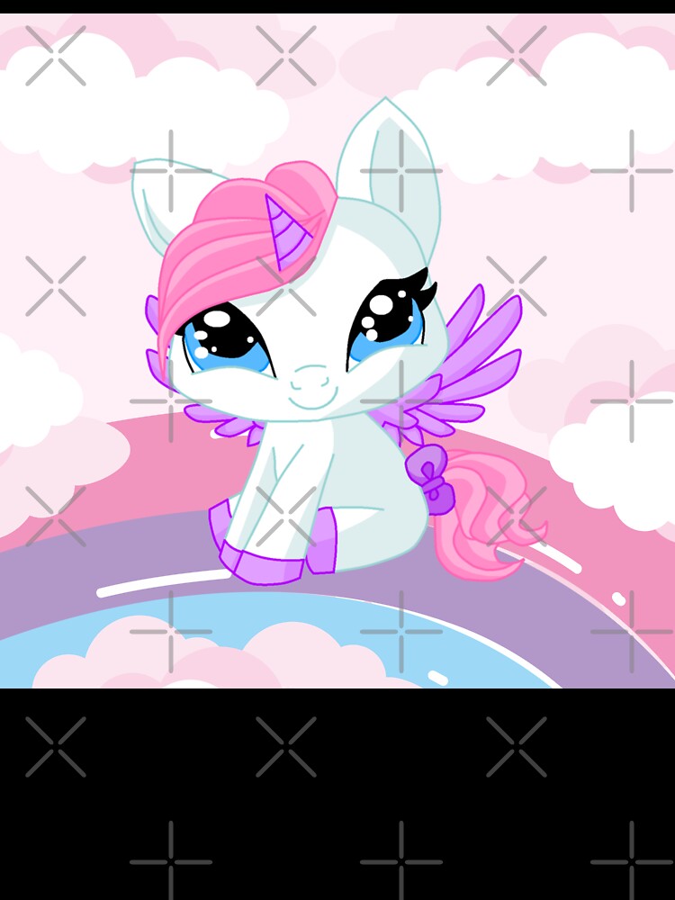 Kawaii cotton candy unicorn on a rainbow by Sticker-Palace-
