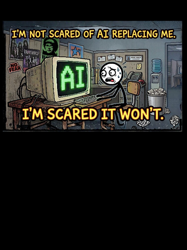 "I'm Not Scared of AI" – Funny Relatable Office Work Humor by MarcjannaArt