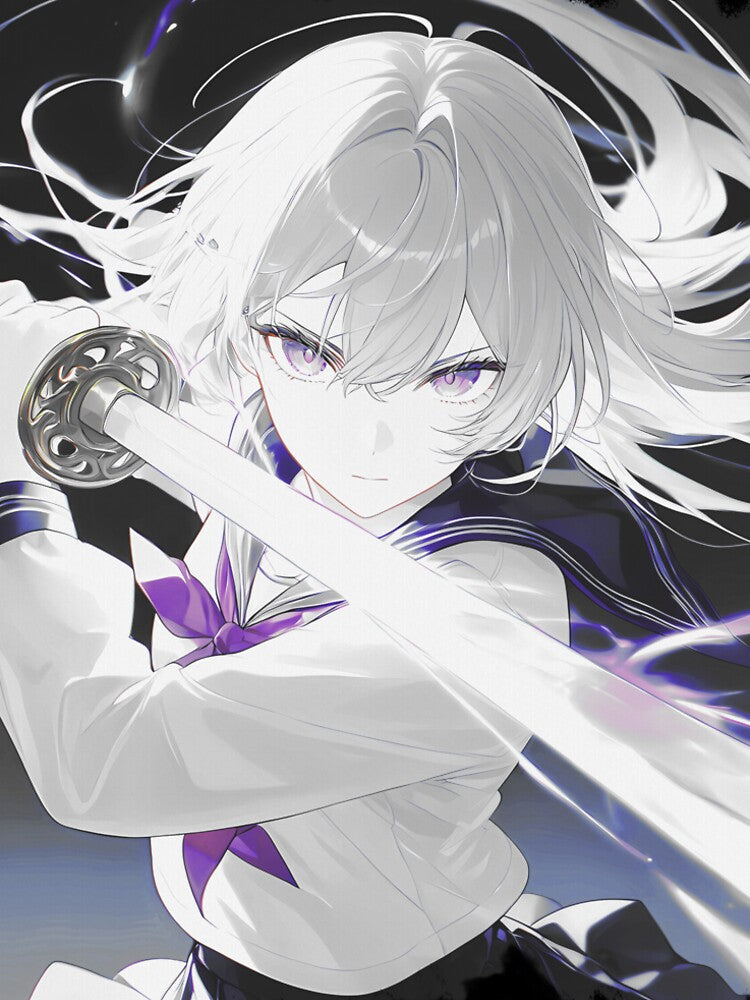 Sayaka, the Silver-Haired Vanguard by MomoAnimeArt