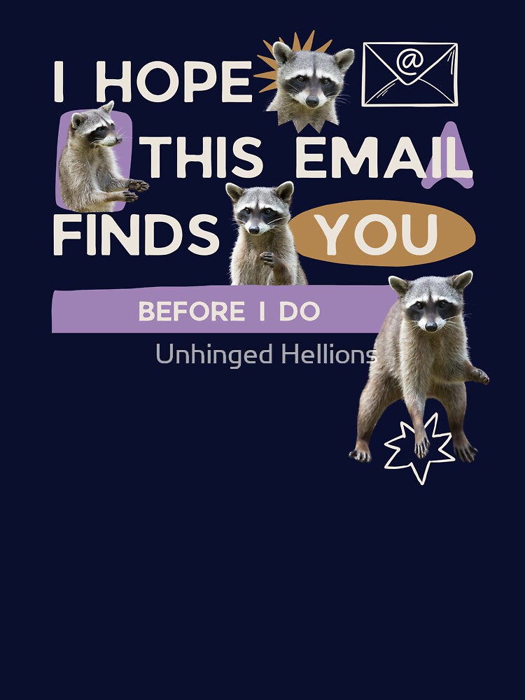Funny Office Email Raccoon Meme by Unhinged Hellions