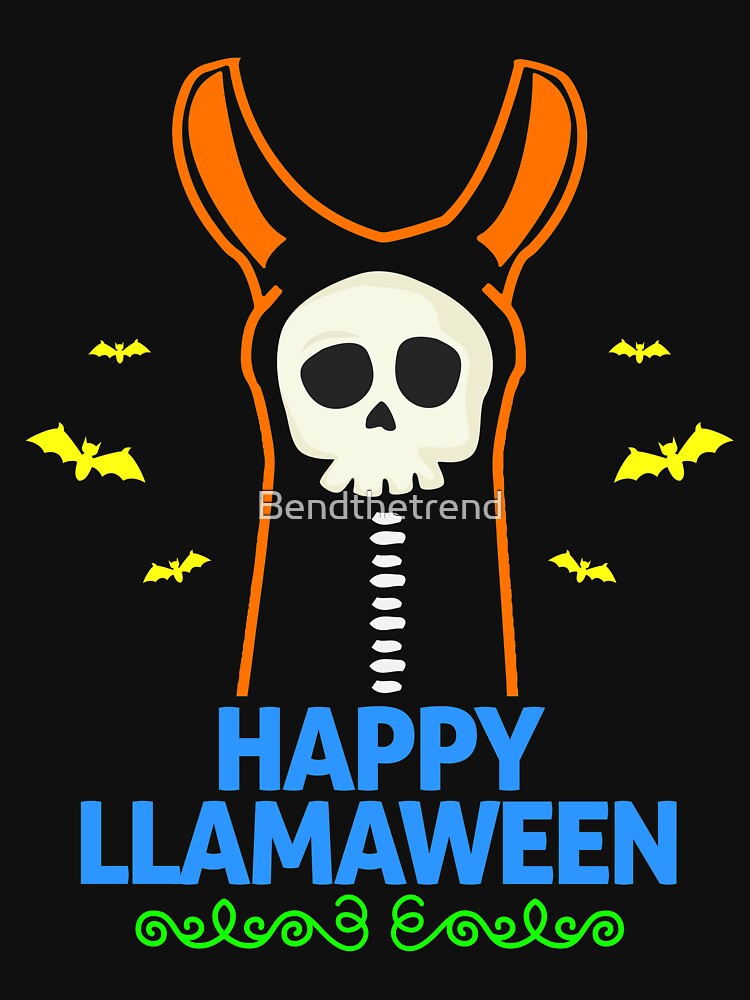Happy Llmaween Funny Halloween Novelty T-Shirt Gift by Bendthetrend