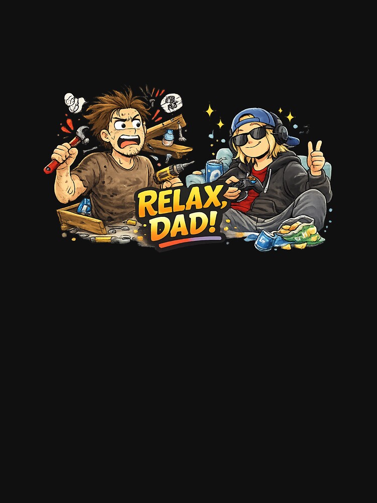 Relax Dad Funny Gamer Cartoon Design by mvm-shop