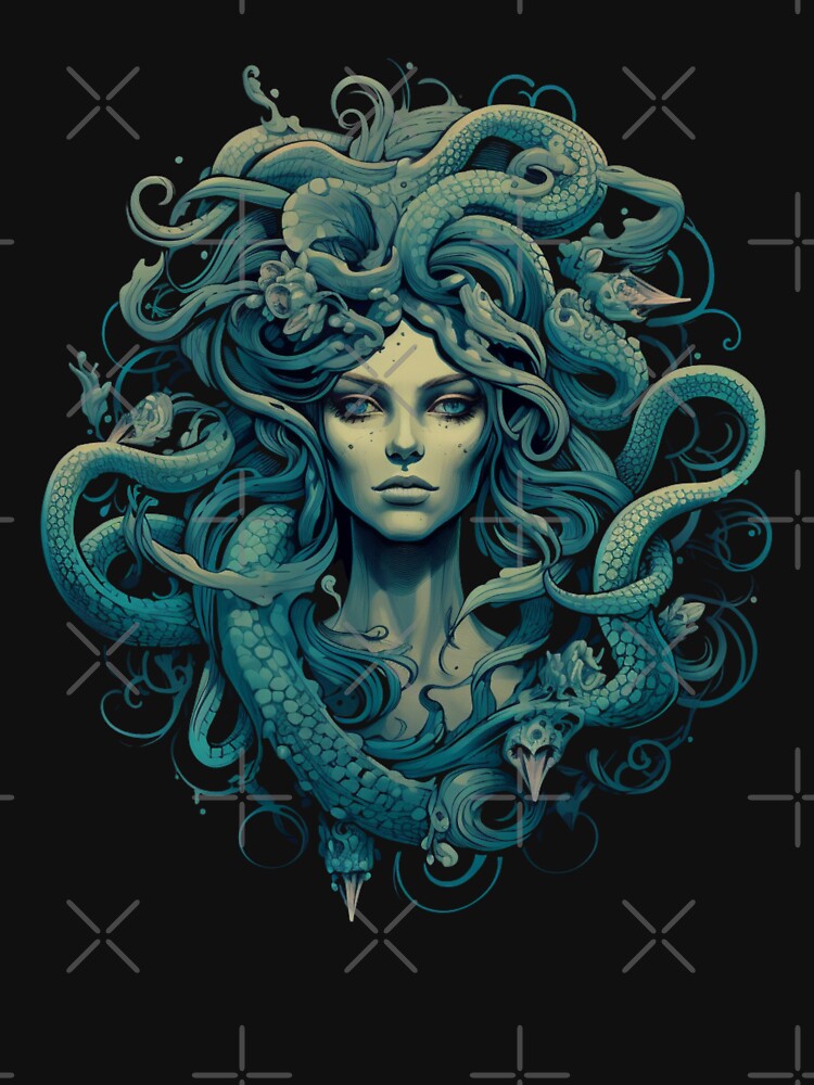 Retro Design Medusa Greek Mythology by Chmielayka
