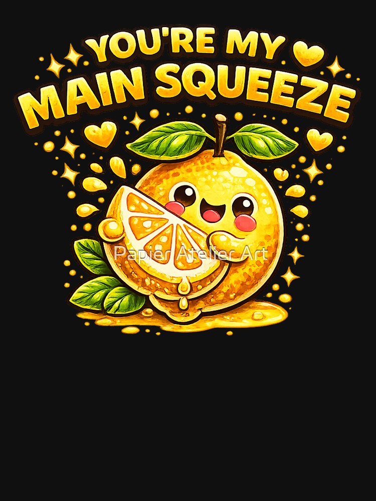 You’re My Main Squeeze Lemon Pun Shirt by Papier Atelier Art
