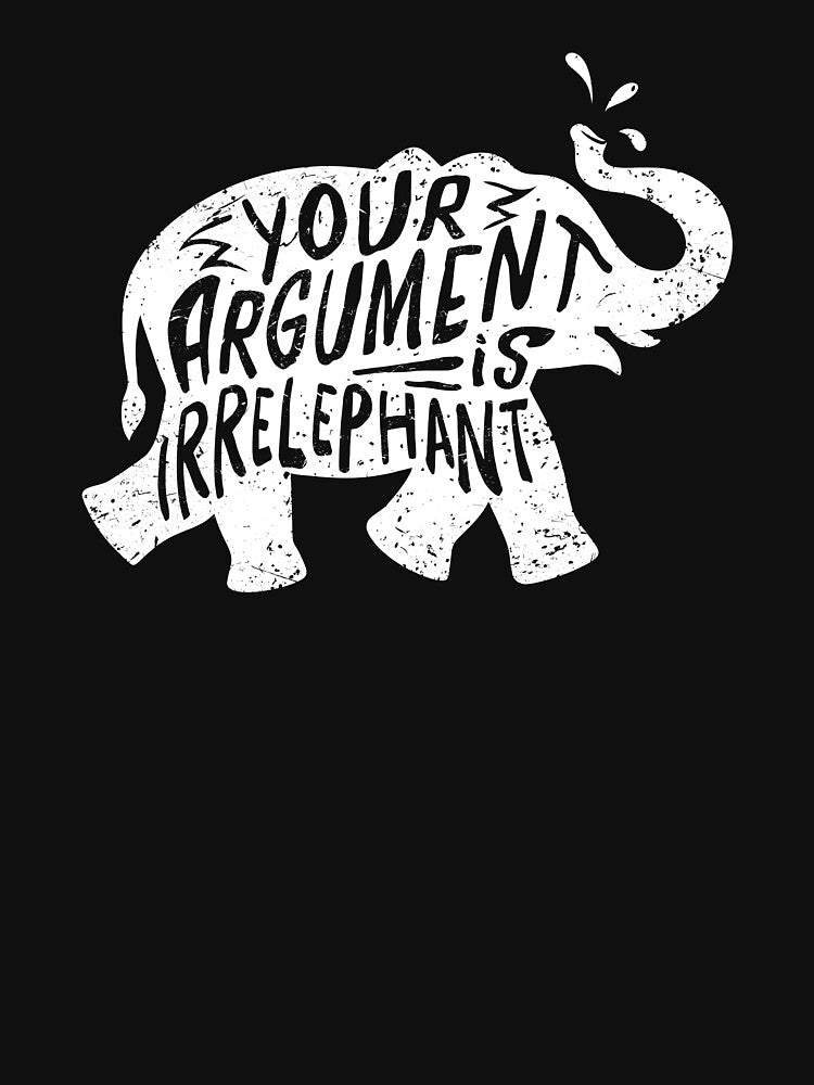 Funny Elephant Irrelephant Pun graphic for Pun Lovers by Lisbob