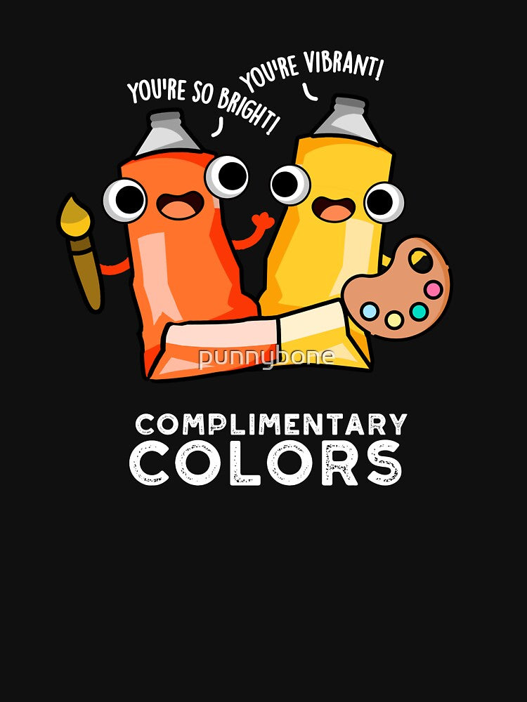 Complimentary Colors Funny Paint Pun (Dark BG) by punnybone