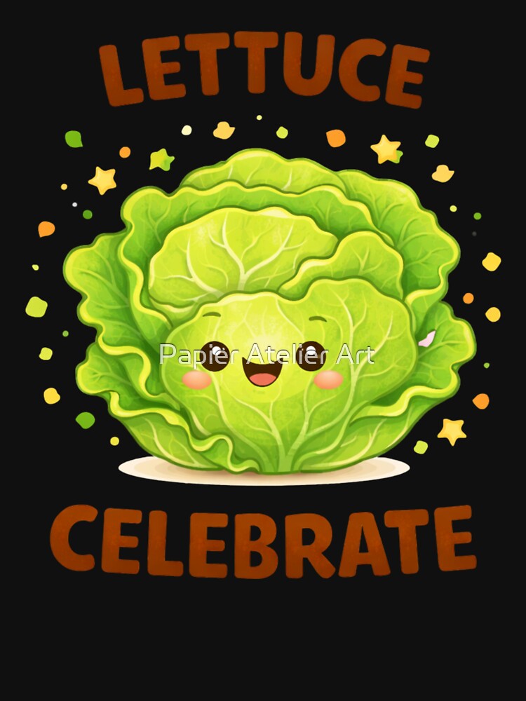 Lettuce Celebrate Cute Food Pun by Papier Atelier Art