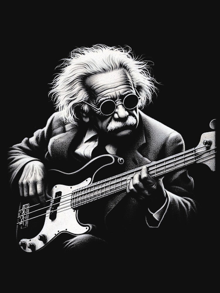 Einstein Playing Bass For Meme Lovers, Gift For Quirky Scientists and Fans by TristenMyPleas