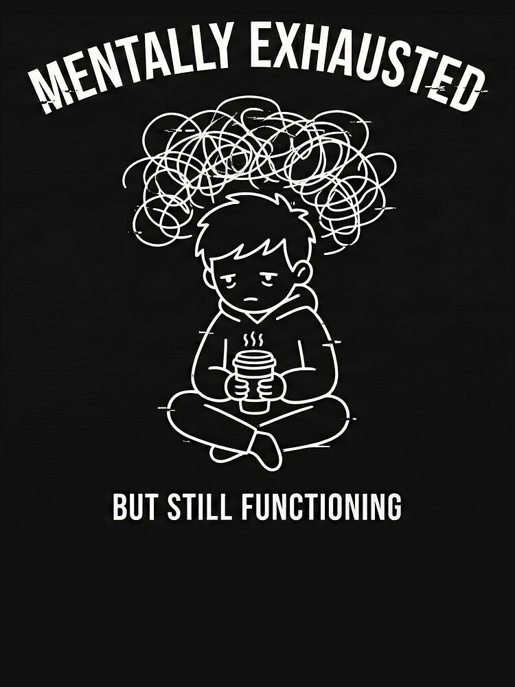 Mentally Exhausted But Still Functioning Dark Humor by apex.vibe