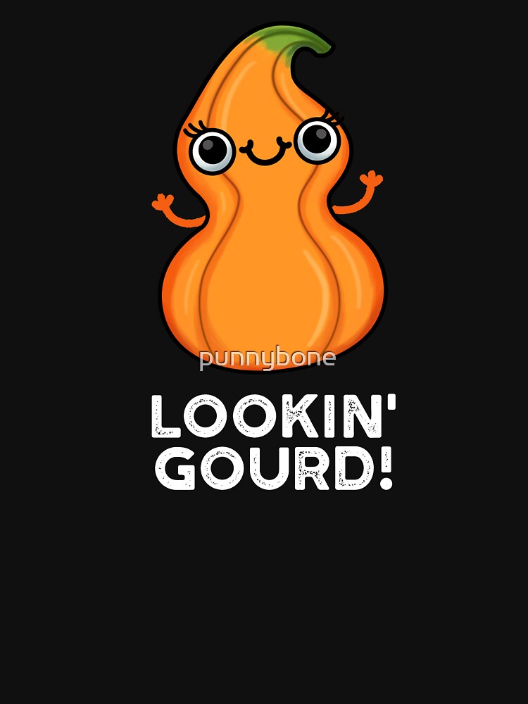 Looking Gourd Funny Veggie Pun (Dark BG) by punnybone