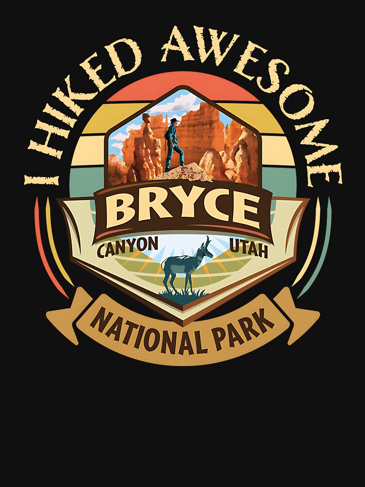 I Hiked Awesome Bryce Canyon Retro Vintage Pronghorn by boatngsxzx