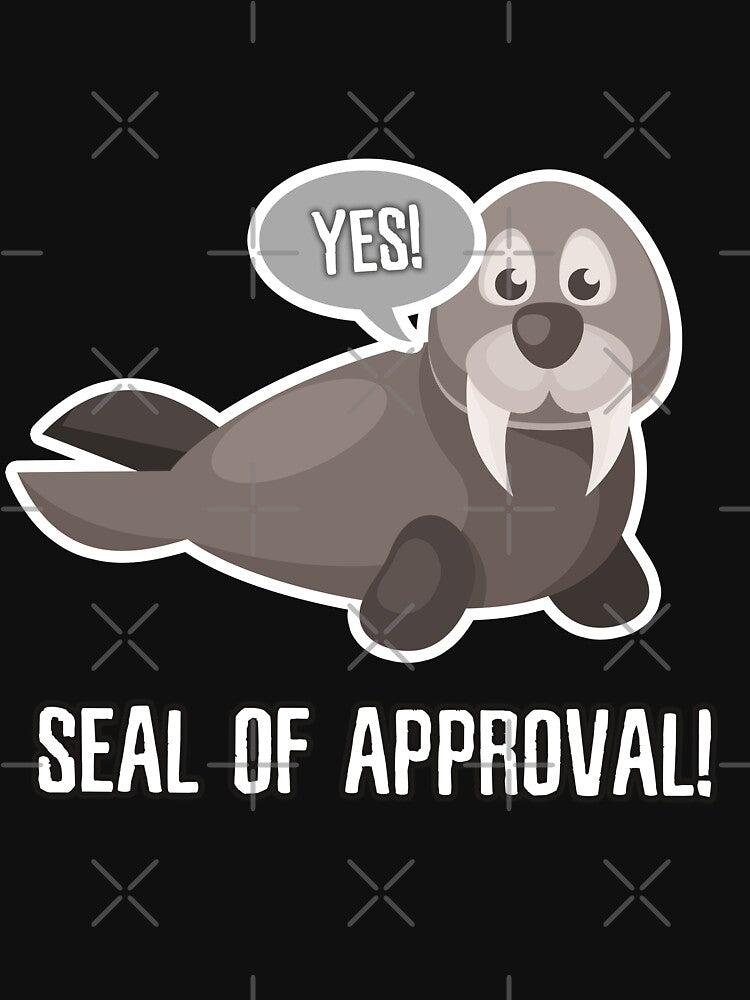 Seal of approval funny walrus pun design by Kam-designs