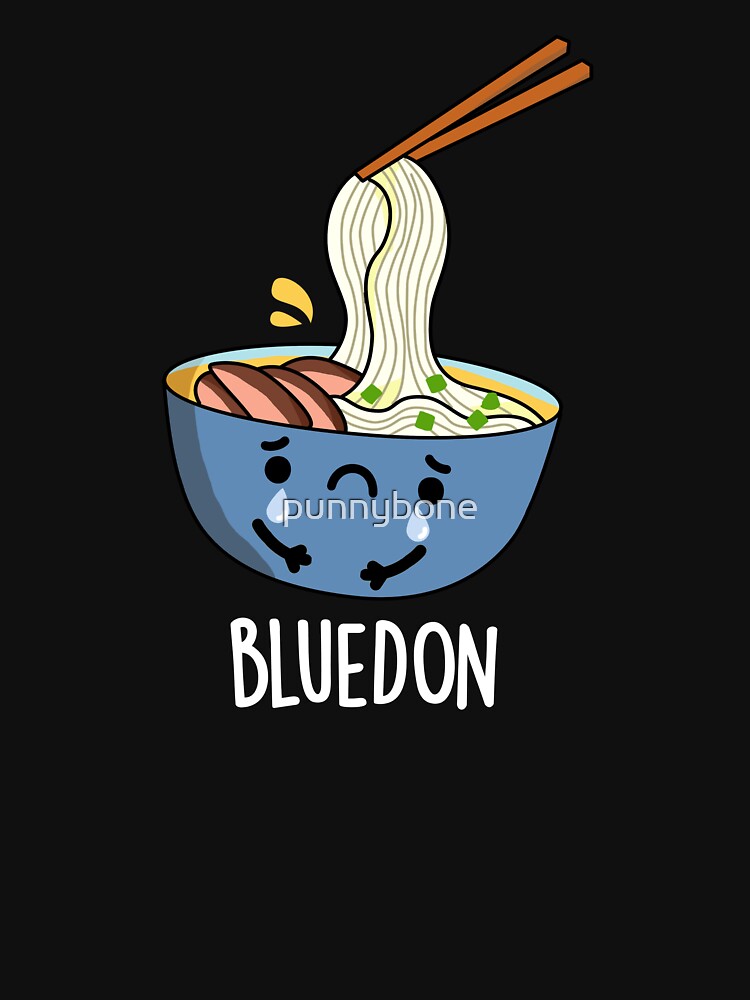 Blue-don Funny Udon Pun (Dark BG) by punnybone