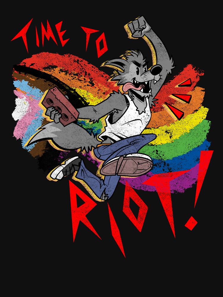 Time to Riot! Vintage Furry Pride Month Brick by Jackaloo