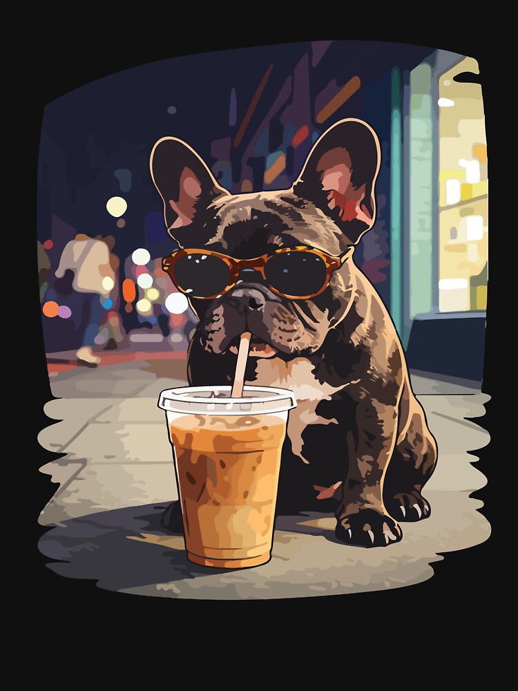 French Bulldog Iced Coffee Funny Dog Lover Aesthetic by kiralynstration