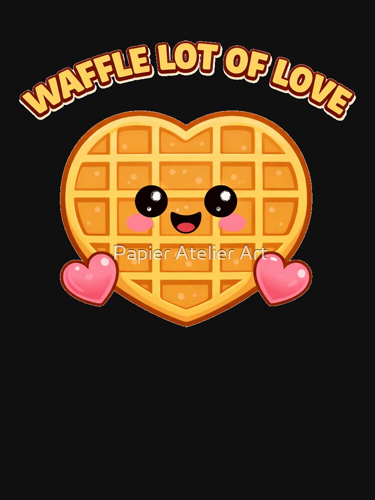 Waffle Lot of Love Cute Pun Shirt by Papier Atelier Art