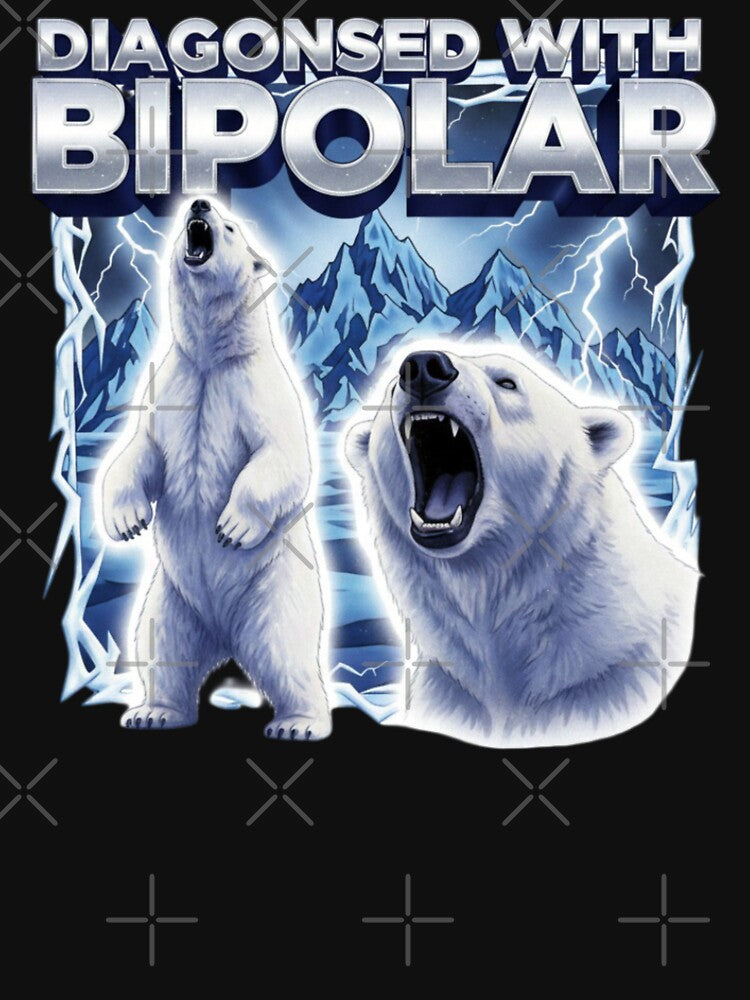Polar Bears, Bipolar, mental health, funnyfits70, Humor, Funny, retro, vintages, funny quotes, animal humor, by FunnyFits70