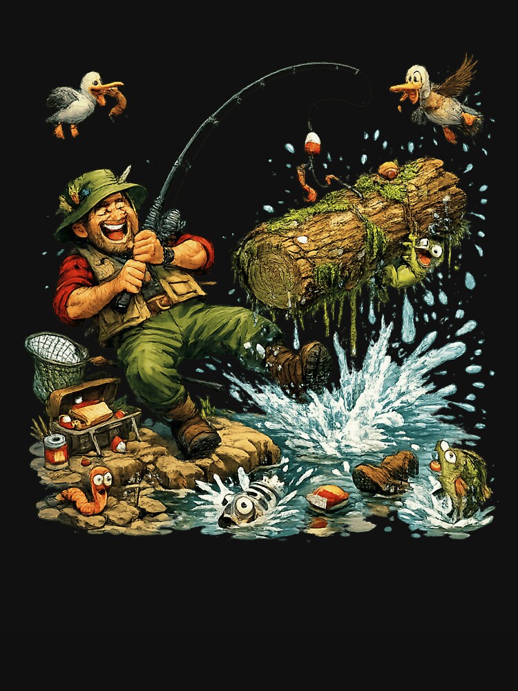 Funny Fishing Log Snag Bate Lure Dad by ttuniques