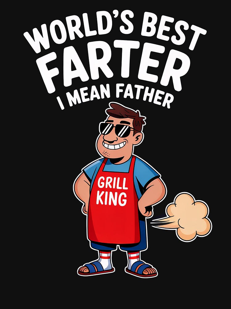 World’s Best Farter I Mean Father Funny Grill King Dad Joke Gift by PosiMCreations