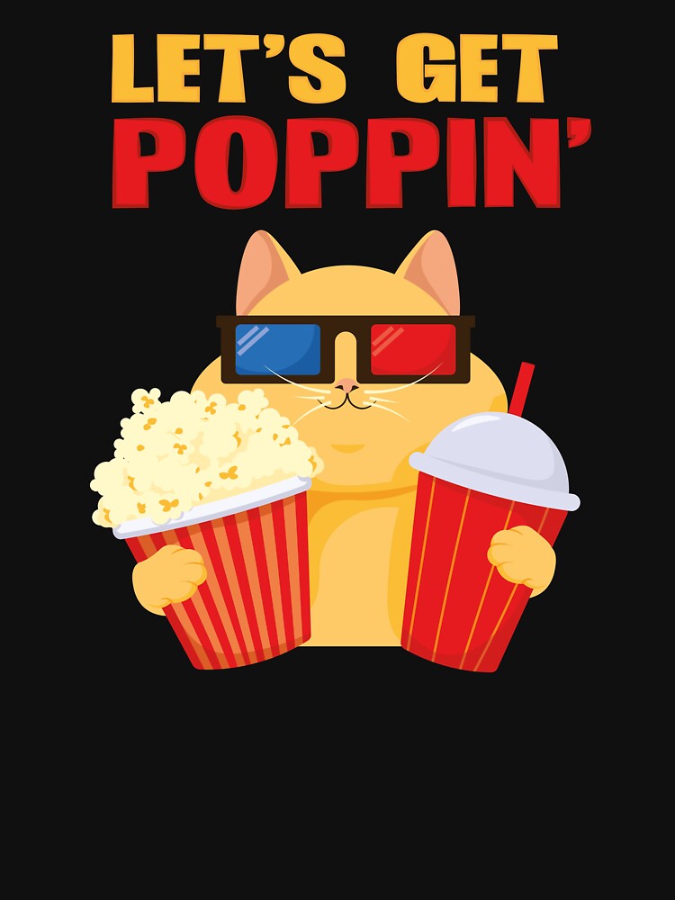 Let's Get Poppin' - Cat Watching a Movie by Art-of-Rory