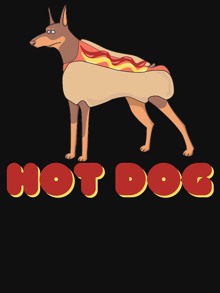 Hot Dog Cute Funny Food Animal Pun by RichTeeDesigns