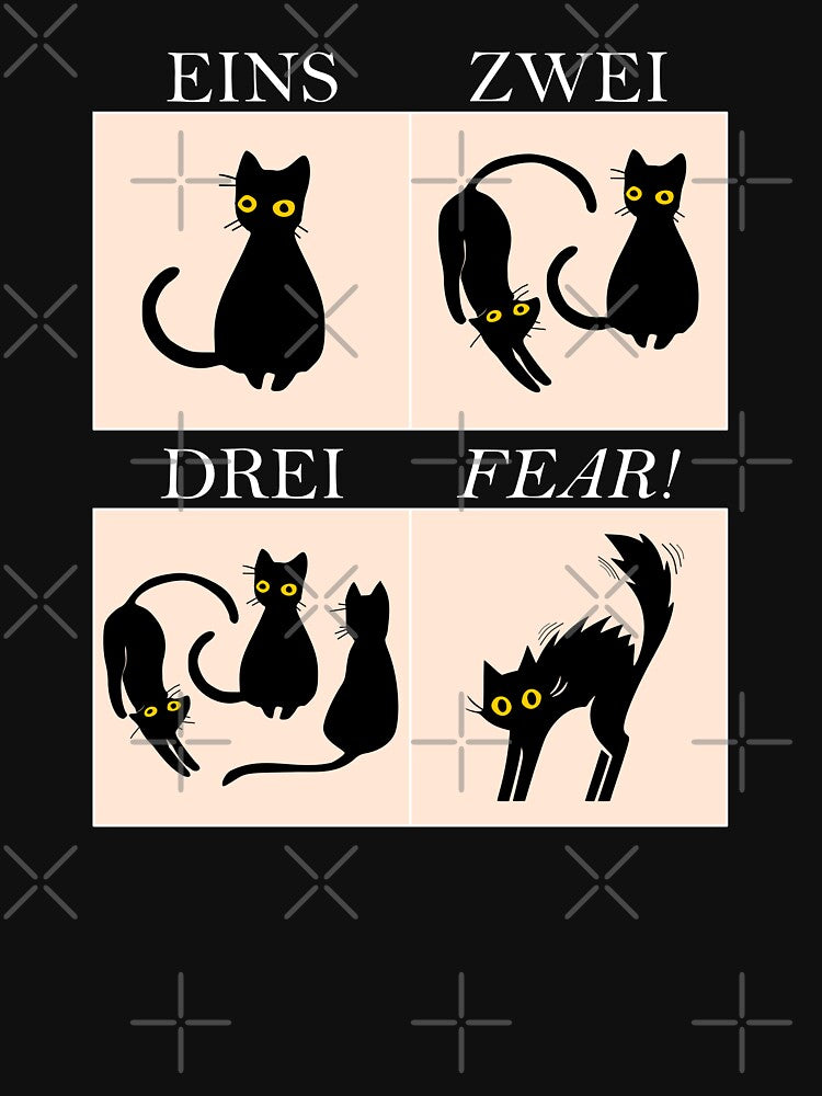 Learning German Fear: Eins, Zwei, Drei - Cat FEAR (dark background) by Groenendijk