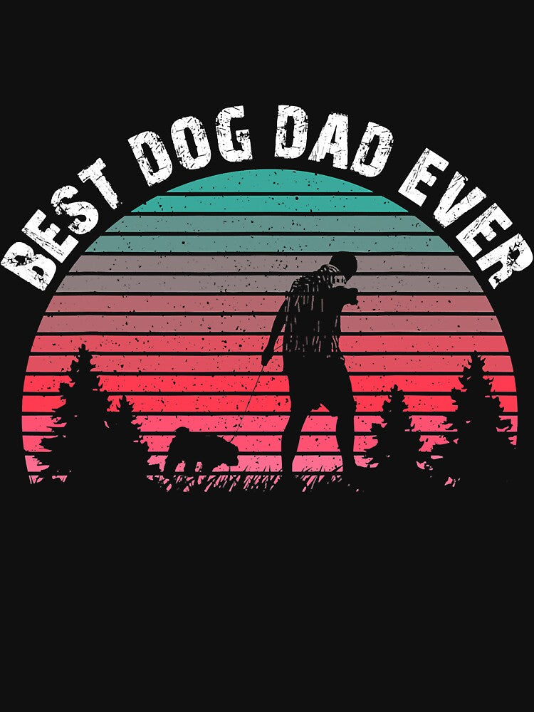Retro Best Dog Dad Ever Dad Joke by carpe9572