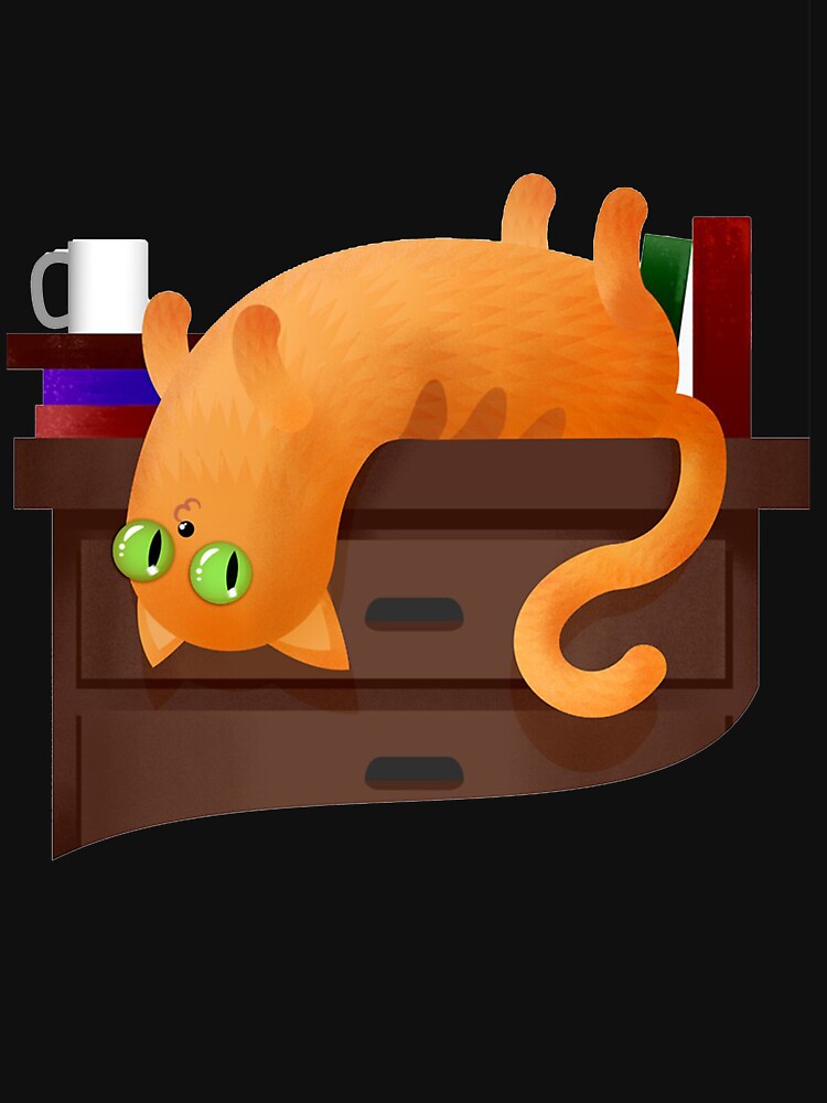 Cute Crazy Eyed Catnip Kitty on Drawers with Books meme, Cute Crazy Eyed Catnip Kitty on Drawers with Books Stickers, Cute Crazy Eyed Catnip Kitty on Drawers with Books shirt For Mom Dad Kids by yota habi