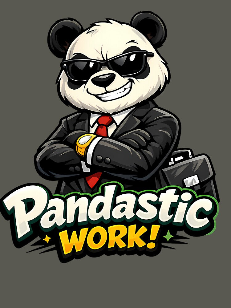 Office Panda Funny Work Cartoon Design, Relatable Panda Character for Daily Office Life by AuraloomAtelier