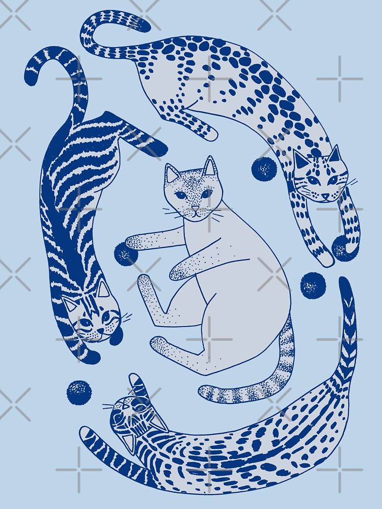 Playful gatines (blue) by blursbyai