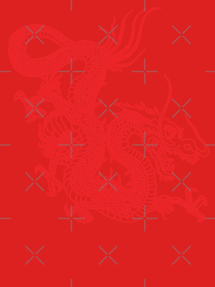 Red Chinese Dragon / Purple Background by EddieBalevo