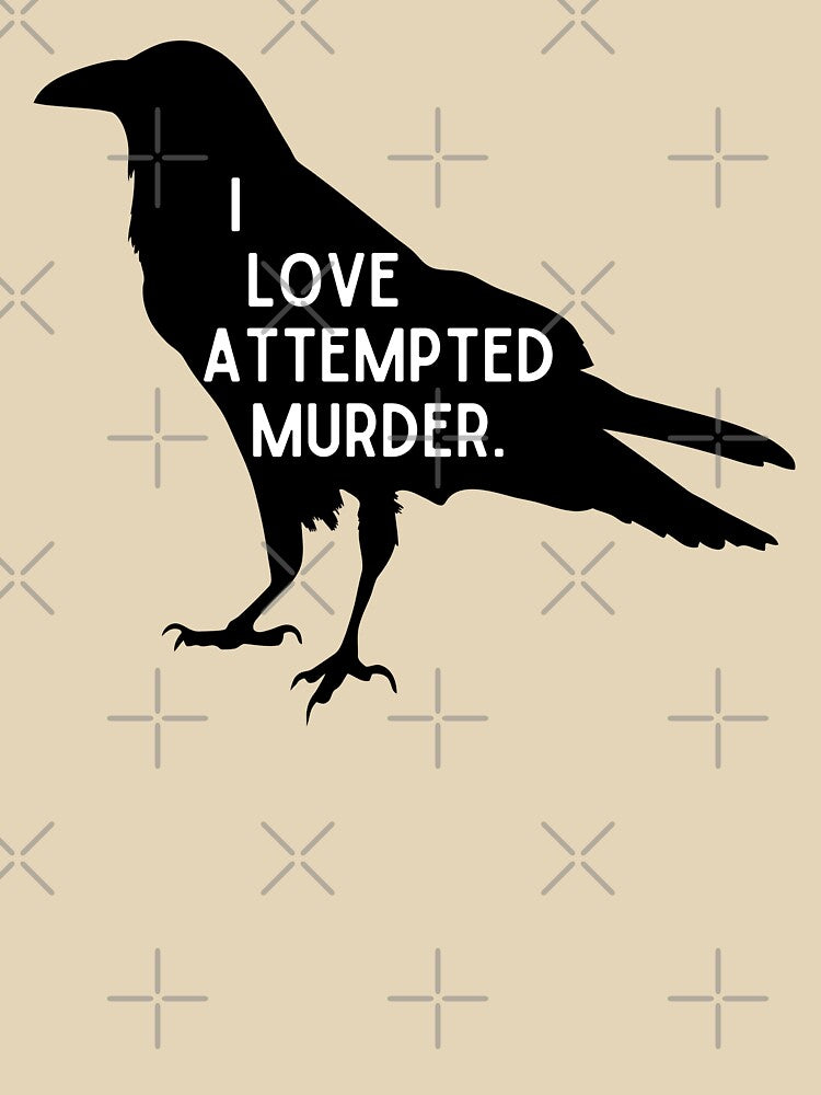 I love attempted murder Halloween crow pun by TheWaterBirds