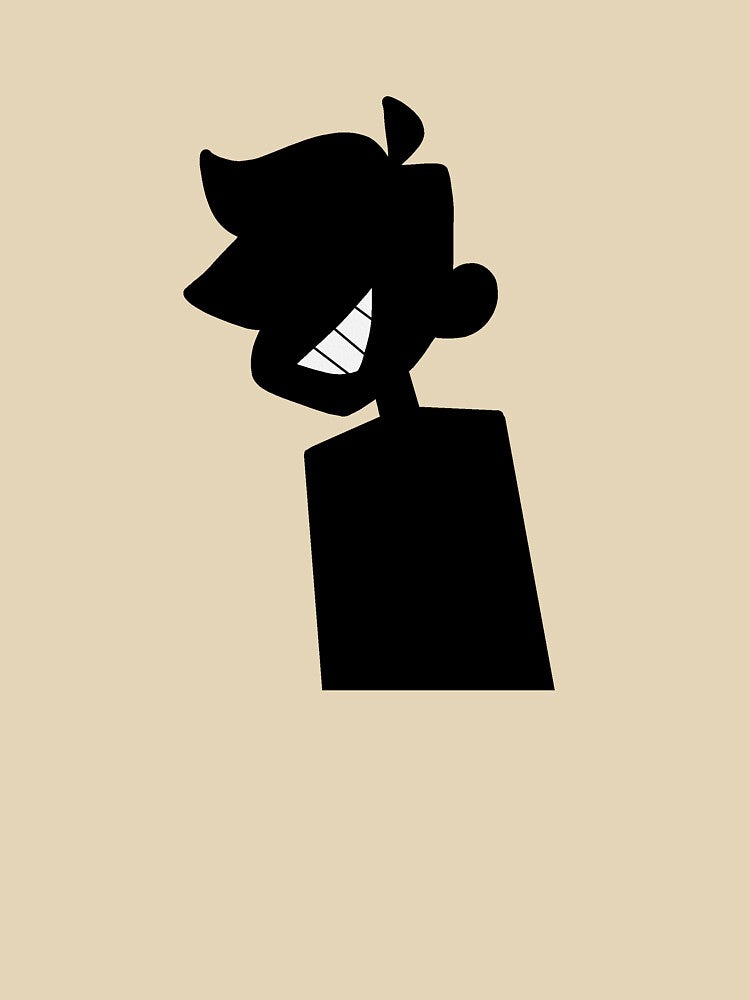 Smiling cartoon boy silhouette by rydoesart