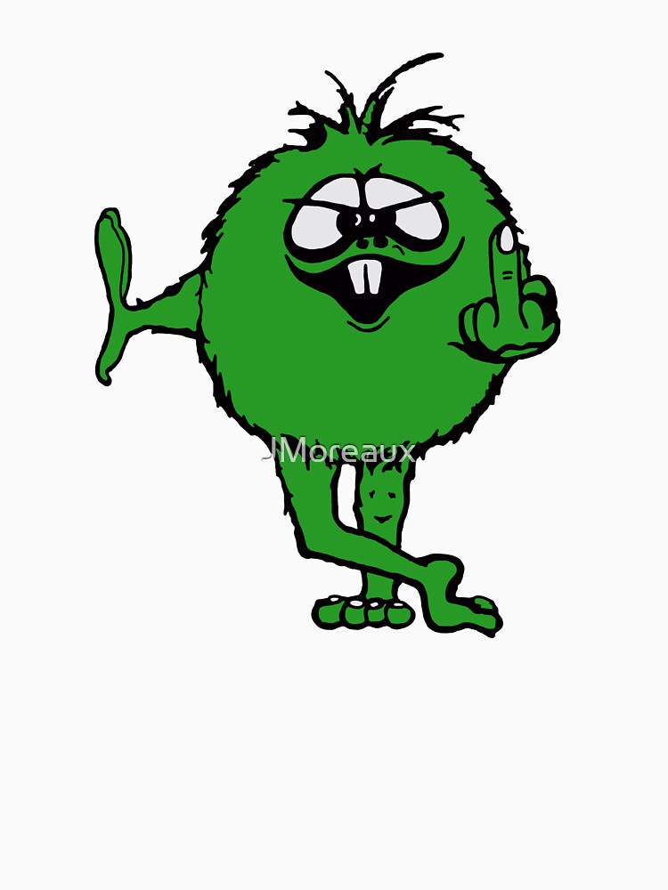 Green Guy flips bird - 70s retro by JMoreaux
