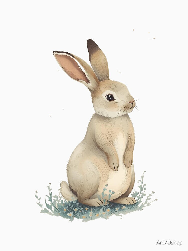 Large rabbit standing on its two hind legs by Art70shop