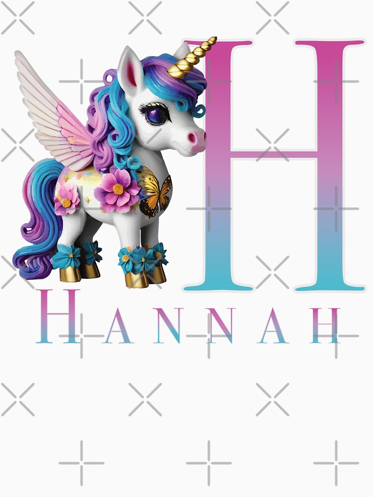 Hannah name with a cute unicorn by Lubellebubble20