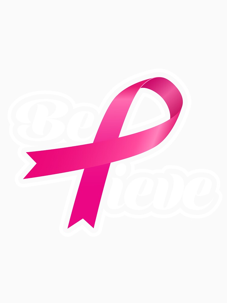Believe Pink Ribbon T-Shirt | Breast Cancer Awareness Tee by AllStarMerch