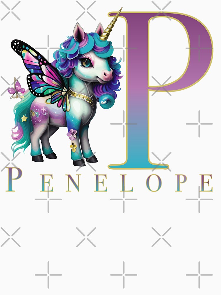 Penelope name with a cute unicorn by Lubellebubble20