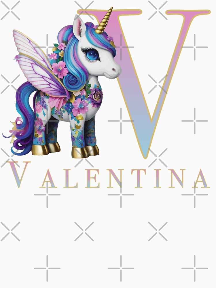Valentina name with a cute unicorn by Lubellebubble20