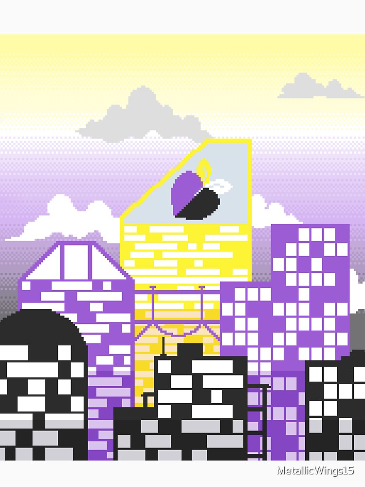 Pixel Non-Binary Pride City by MetallicWings15