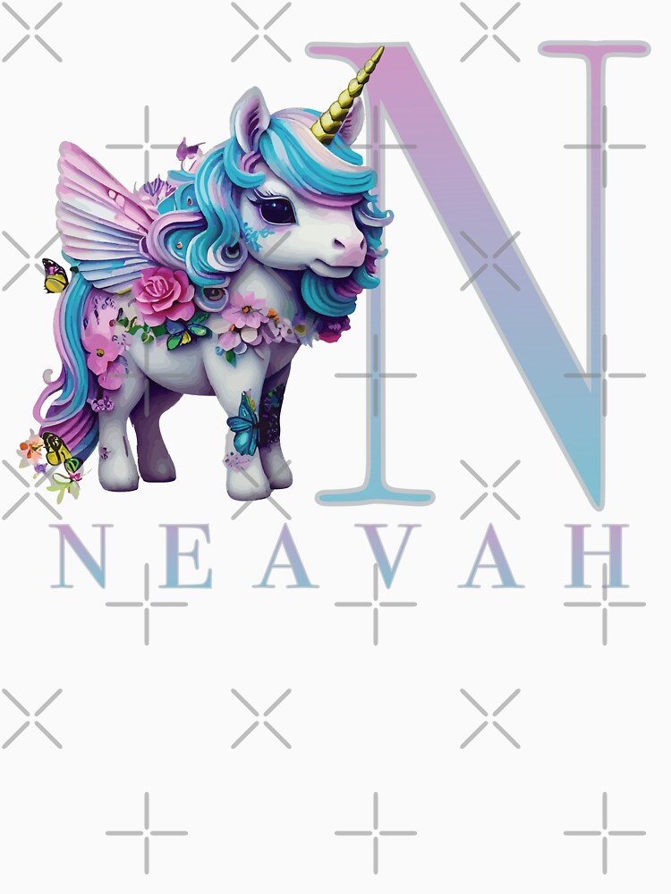 Neavah name with a cute unicorn by Lubellebubble20