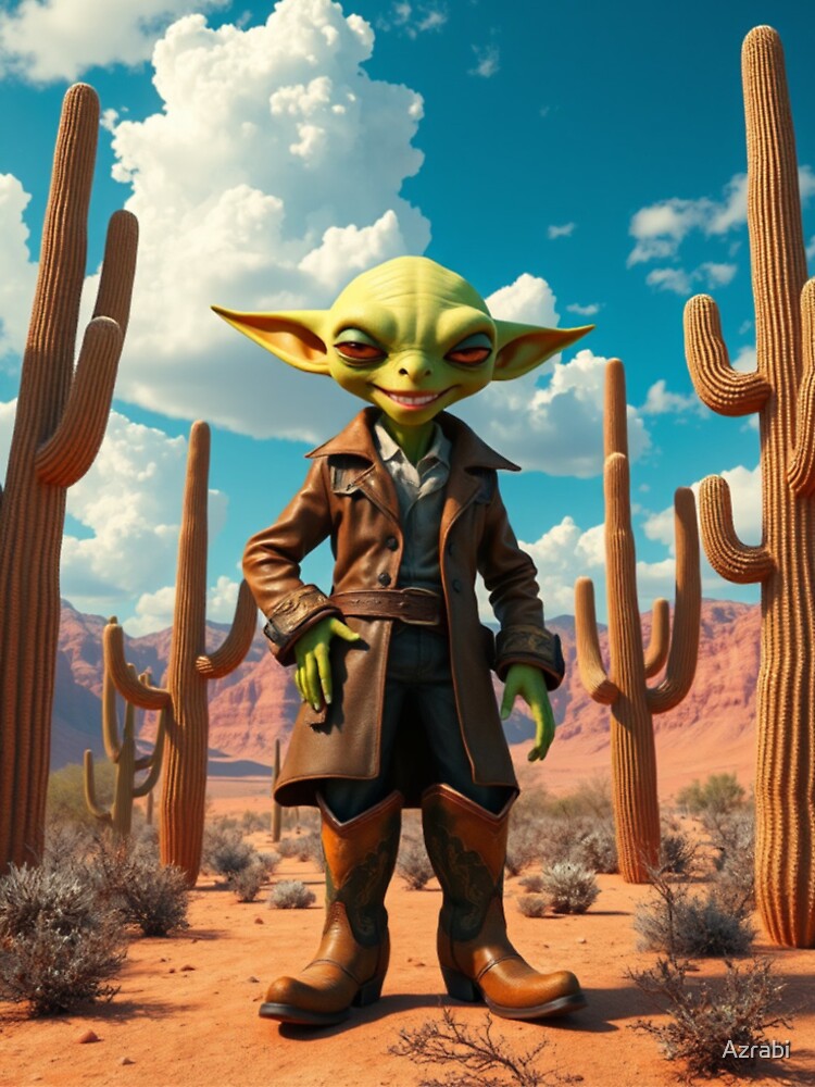 Alien in oversized Cowboy Boots. by Azrabi